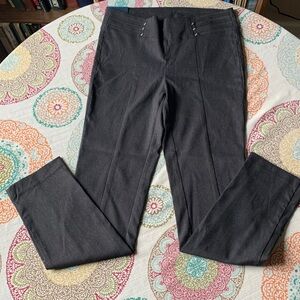 NWT Raffaella Grey Tweed Stretch Slim Leg Comfort Pants 10